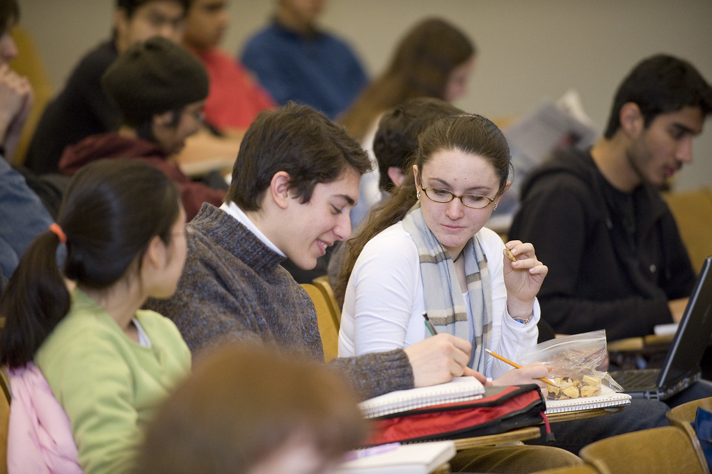 Students in a lecture hall 